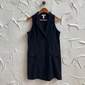 Sincerely Jules Black Double Breasted Blazer Mini Dress - sz Lg